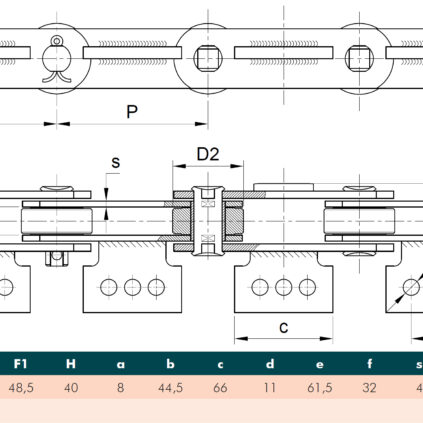 Chain pitch 101,6/02