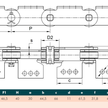 Chain pitch 101,6/03